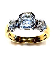 Anneau Sommer Femme Anni '80 in Or jaune Diamante 0.53 Ct SOLITARIO CT. 0,53C-0.44 G/VSI - SOLITARIO CT. 0,53C-0.44 G/VSI